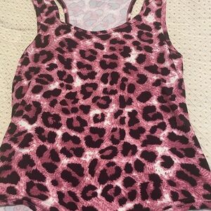 Pink Leopard Print Tank Top/bodysuit